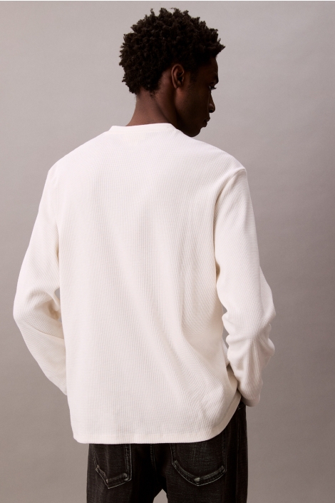 Calvin Klein ls waffle badge crew
